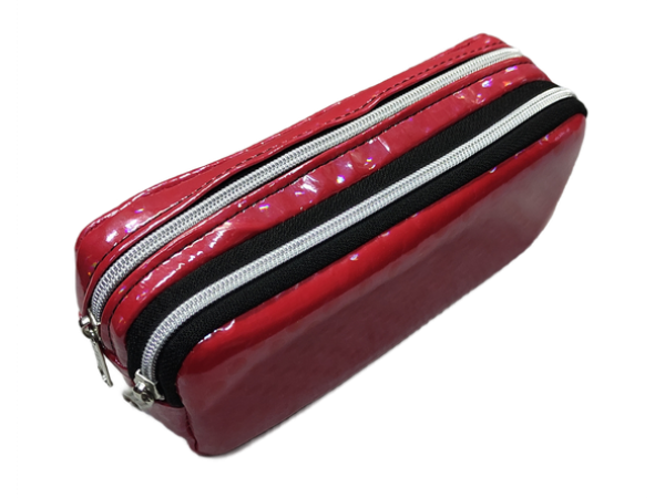 DERİ DESENLİ LÜKS İKİ FERMUARLI KALEMLİK 027